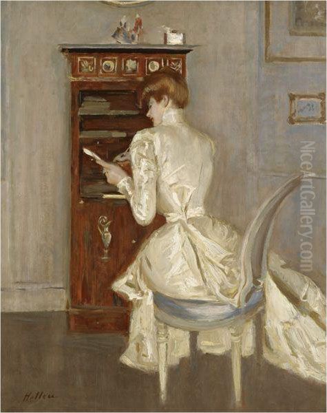 Madame Helleu A Son Bureau Dans Le Salon De L'atelier Du Peintre - view 1