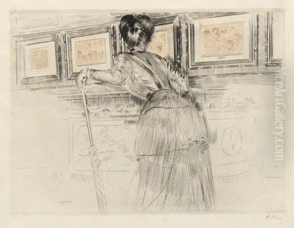 Madame Helleu Devant Les Dessins De Watteau Aulouvre - view 1
