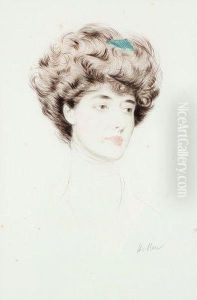 Jeune Femme,
Peigne Bleu Dans Les Cheveux by Paul Cesar Helleu