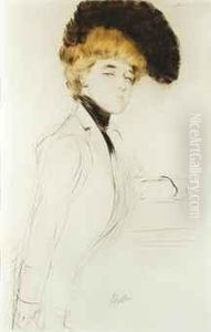 Elegante Au Chapeau De Plumes by Paul Cesar Helleu