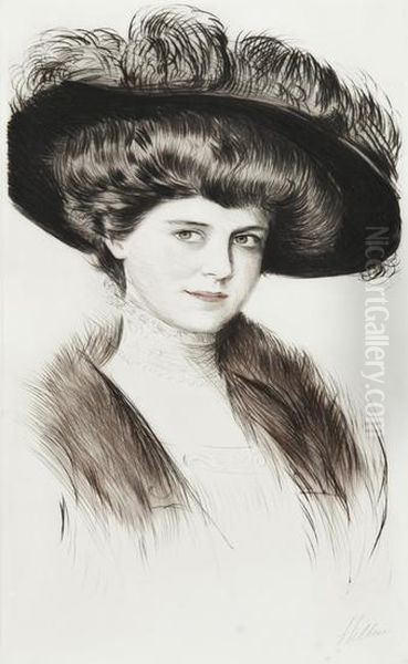 Portrait Of A Lady In A Feathered Hat - view 1