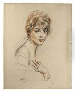 A Young Woman, Bust-length by Paul Cesar Helleu