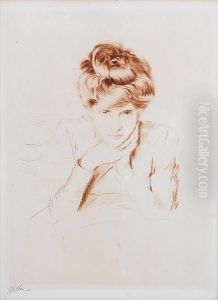 Portrait Of A Seated Woman by Paul Cesar Helleu