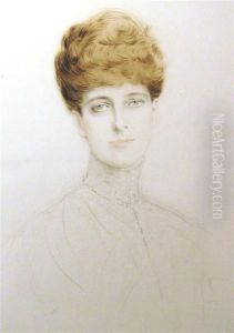 Portrait Of A Woman With Red Hair by Paul Cesar Helleu