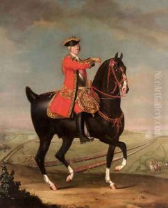 Equestrian Portrait of Field Marshal Sir Jean Louis Ligonier, 1st Earl Ligonier (1705-1770) by Daniel Morier