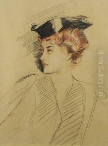 Portrait De Gladys Dickens, Duchesse De Marlborough. by Paul Cesar Helleu
