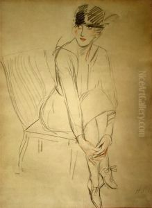 Sitzende Mit Ubereinandergeschlagenen Beinen by Paul Cesar Helleu