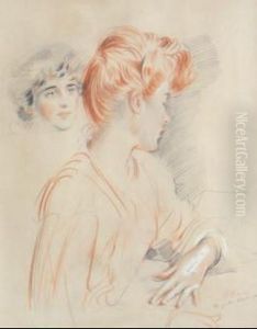 Portrait De Femme by Paul Cesar Helleu
