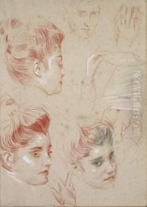 Etudes De Visages by Paul Cesar Helleu