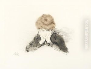 La Visage Encadre, Madame Helleu. by Paul Cesar Helleu