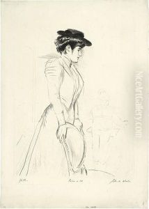 Femme Au Chaise (portrait De Mme. White). by Paul Cesar Helleu