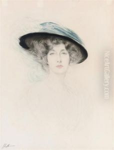 Liane De Pougy - Le Chapeau A Plume by Paul Cesar Helleu