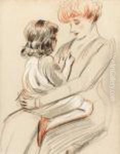 Une Mere Tenant Son Enfant Sur Se Genoux