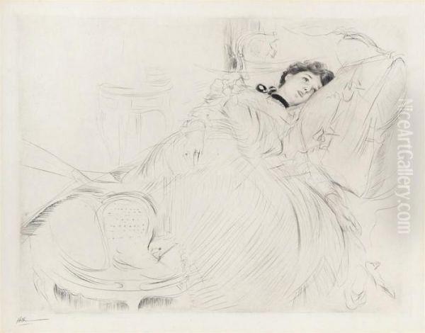 Lady Reclining On A Daybed - view 1