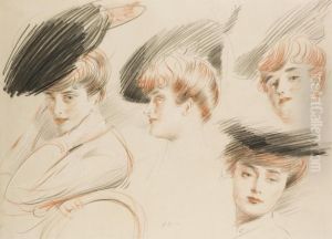 Portraits De Madame Helleu Dans Differentes Positions by Paul Cesar Helleu