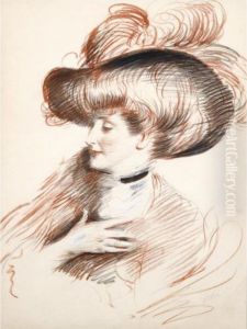 Portrait De Madame De Guerin by Paul Cesar Helleu