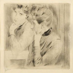 Deux Jeunes Femmes by Paul Cesar Helleu