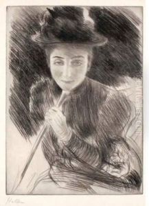 Jeune Femme A L'ombrelle by Paul Cesar Helleu