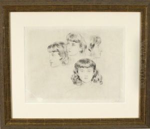 Vier Studien Eines Jungen Madchens by Paul Cesar Helleu