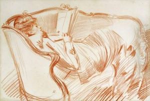 La Lecture by Paul Cesar Helleu