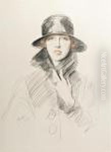 Portrait De Jeune Femme Au Chapeau by Paul Cesar Helleu