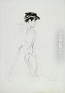 Femme Au Chaise (portrait De Mme. White) by Paul Cesar Helleu