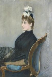 Portrait Of Mathilde See, Half-length, Holding A Fan