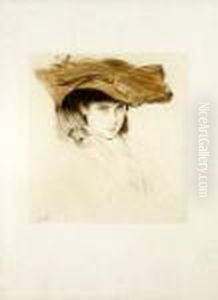 Jeune Femme Au Chapeau by Paul Cesar Helleu
