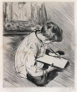 Enfant Dessinant by Paul Cesar Helleu