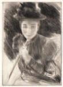 < Jeune Femme A L'ombrelle >, Vers 1905.