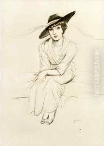 Portrait De Mme Mabel Lindon Eyre, Vers 1924 by Paul Cesar Helleu