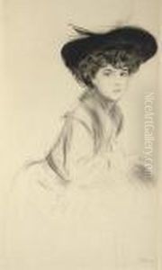 Etude De Femme Au Chapeau by Paul Cesar Helleu