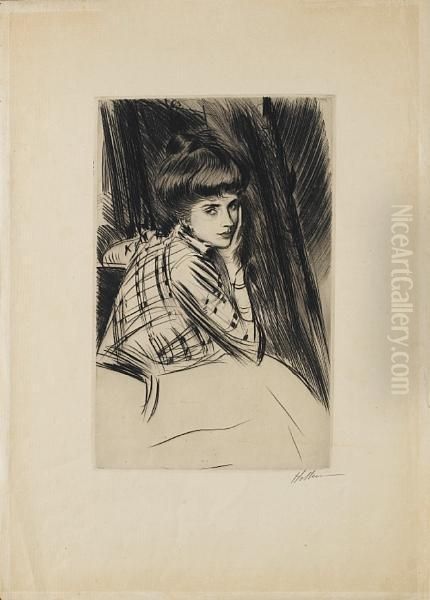 A Young Woman Seated - view 1