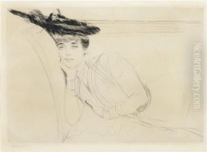[woman Reclining On A Sofa] by Paul Cesar Helleu