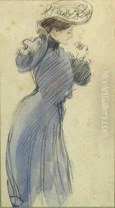 A Woman In Mauve by Paul Cesar Helleu