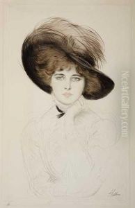 Femme Au Chapeau, Vue De Face by Paul Cesar Helleu