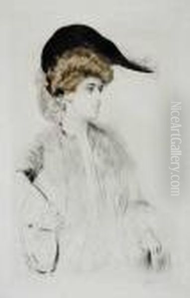 Femme Avec Chapeau A Plumes - view 1