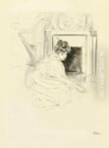 [femme Dans Un Interieur Avec Harpe]