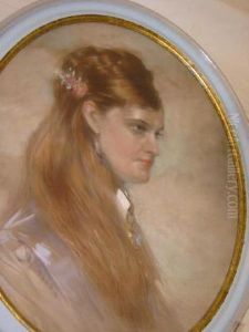 Portrait Of A Young Woman by Paul Cesar Helleu