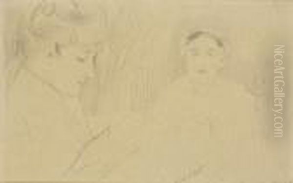 Portrait De Madame Helleu, Vue De Profil, Avec Sa Servante - view 1