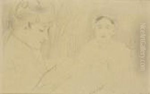 Portrait De Madame Helleu, Vue De Profil, Avec Sa Servante