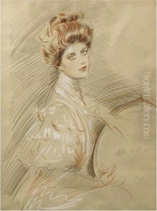 Portrait De Femme by Paul Cesar Helleu