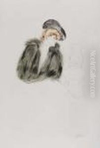 Femme Assise Pres D'une Chaise by Paul Cesar Helleu