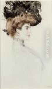 Femme Au Chapeau A Plumes