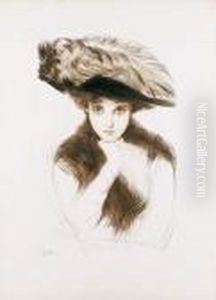 Elegante De Face, Le Menton Appuye Sur Le Poing Elegante De Face, Le Menton Appuye Sur Le Poing