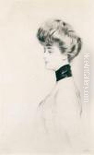 Elegante De Profil Vers La Gauche (portrait De Mme Letellier) - view 1