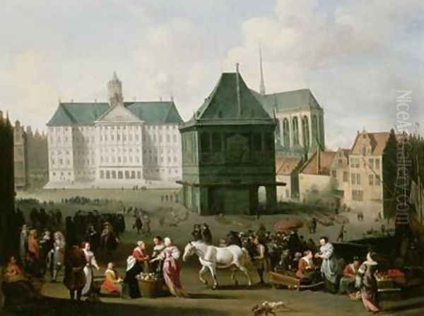 Market Scene before the Dam Palace Amsterdam - view 1