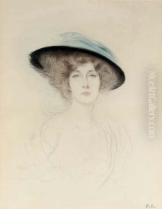 Liane De Pougy, Le Chapeau A Plume (m. Xxxix) by Paul Cesar Helleu