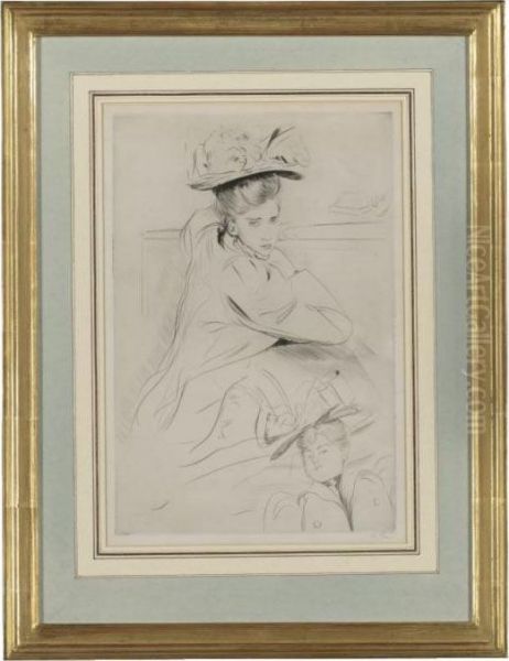 Study Of A Woman Wearing A Hat - view 1