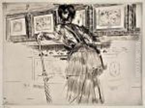 Mme Helleu Devant Les Watteaux by Paul Cesar Helleu